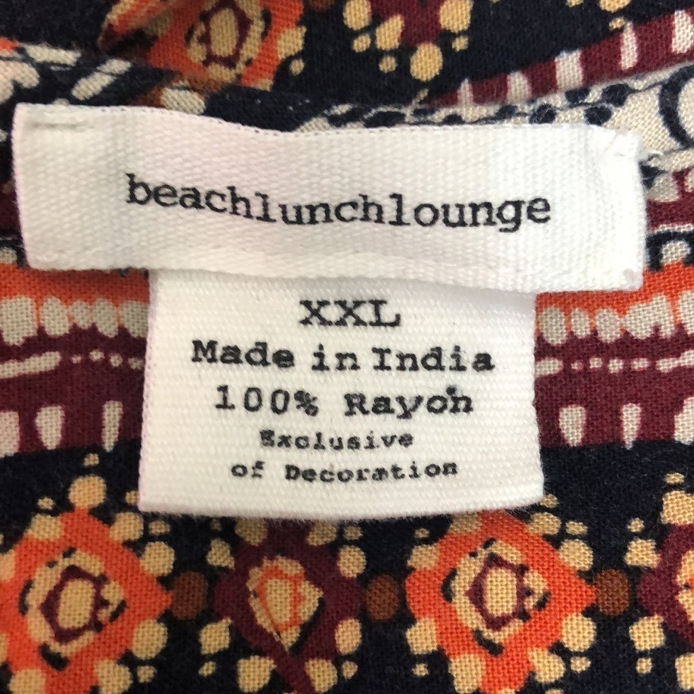 Beach Lunch Lounge Pullover Boho Peasant Rayon Dress - Picture 7 of 8